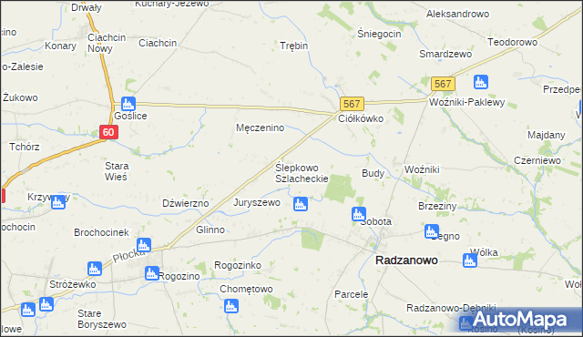 mapa Ślepkowo Królewskie, Ślepkowo Królewskie na mapie Targeo