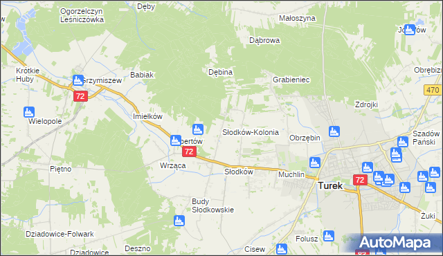 mapa Słodków-Kolonia, Słodków-Kolonia na mapie Targeo