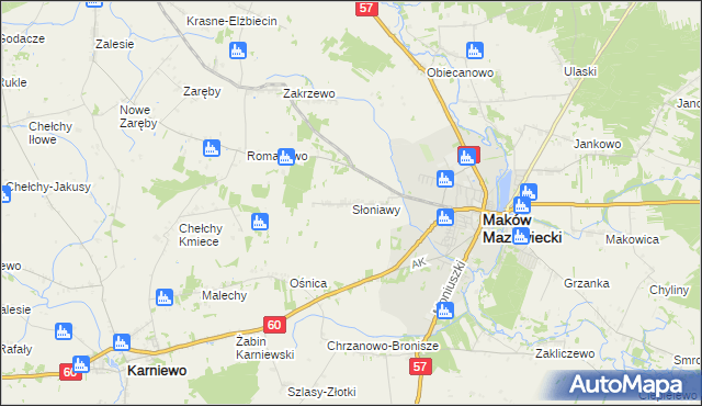 mapa Słoniawy, Słoniawy na mapie Targeo