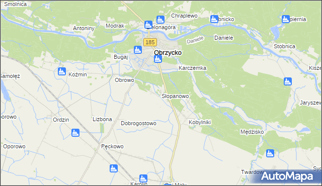 mapa Słopanowo, Słopanowo na mapie Targeo