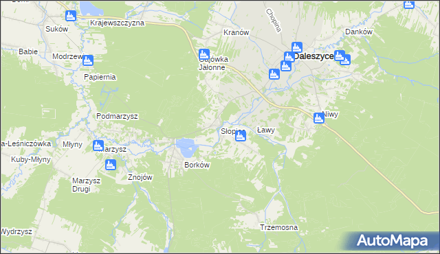 mapa Słopiec, Słopiec na mapie Targeo