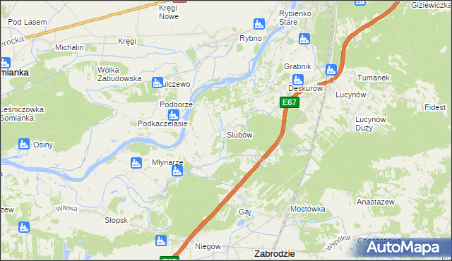 mapa Ślubów gmina Wyszków, Ślubów gmina Wyszków na mapie Targeo