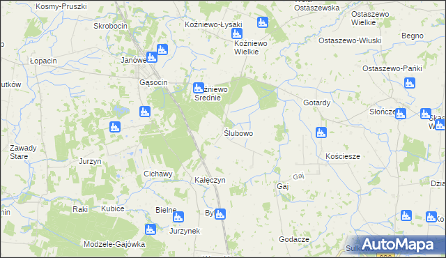 mapa Ślubowo, Ślubowo na mapie Targeo