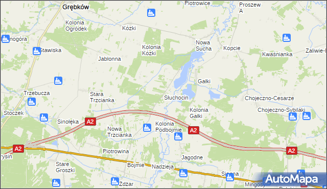 mapa Słuchocin, Słuchocin na mapie Targeo