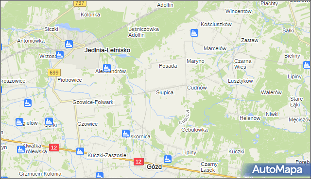 mapa Słupica, Słupica na mapie Targeo