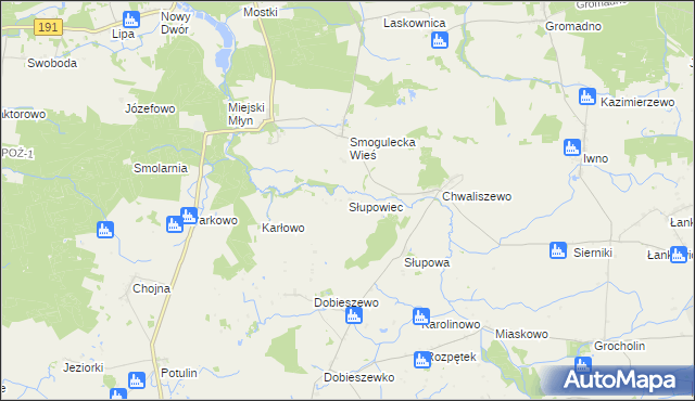 mapa Słupowiec, Słupowiec na mapie Targeo