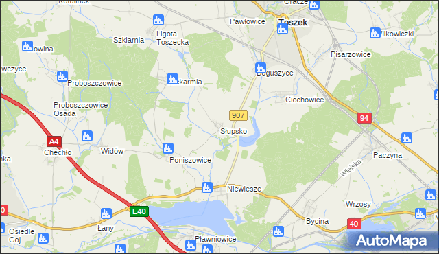 mapa Słupsko gmina Rudziniec, Słupsko gmina Rudziniec na mapie Targeo