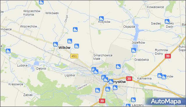 mapa Smarchowice Małe, Smarchowice Małe na mapie Targeo