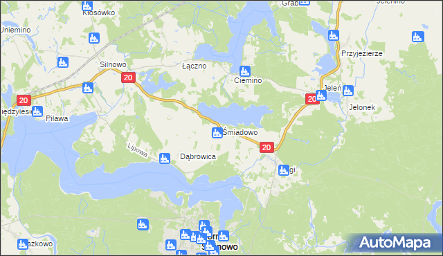 mapa Śmiadowo, Śmiadowo na mapie Targeo