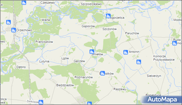 mapa Śmiełów, Śmiełów na mapie Targeo