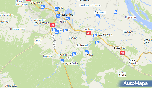 mapa Śmietanki, Śmietanki na mapie Targeo