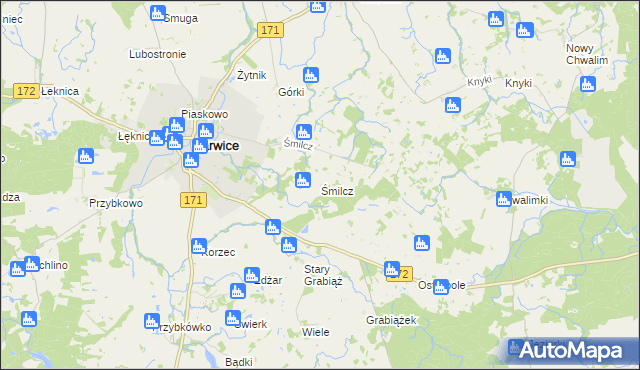 mapa Śmilcz, Śmilcz na mapie Targeo