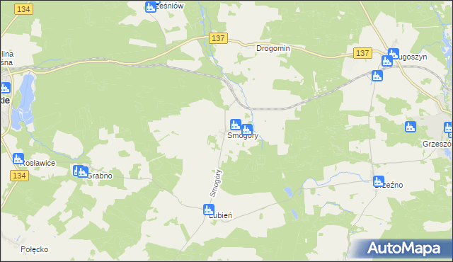 mapa Smogóry, Smogóry na mapie Targeo