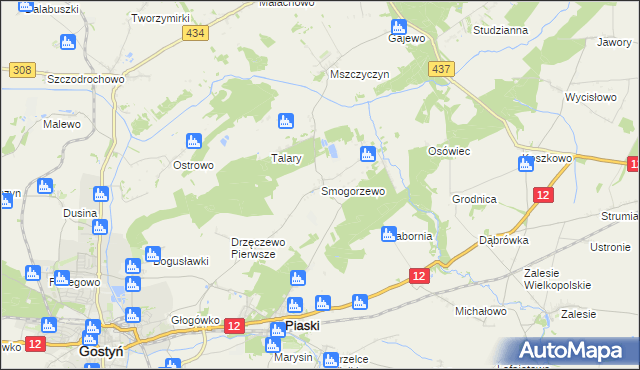 mapa Smogorzewo gmina Piaski, Smogorzewo gmina Piaski na mapie Targeo