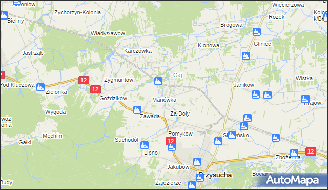 mapa Smogorzów gmina Przysucha, Smogorzów gmina Przysucha na mapie Targeo