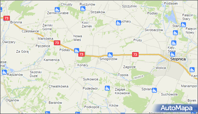 mapa Smogorzów gmina Stopnica, Smogorzów gmina Stopnica na mapie Targeo