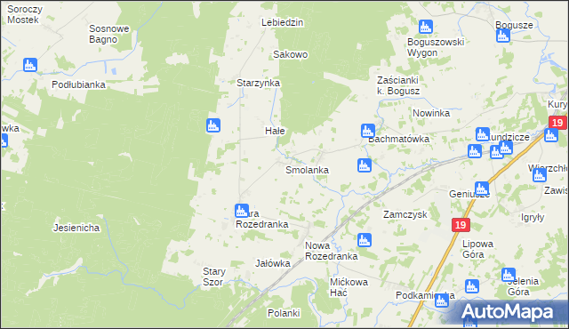 mapa Smolanka gmina Sokółka, Smolanka gmina Sokółka na mapie Targeo