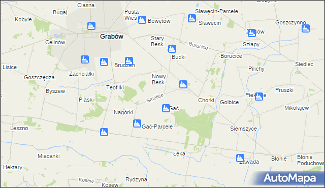 mapa Smolice gmina Grabów, Smolice gmina Grabów na mapie Targeo