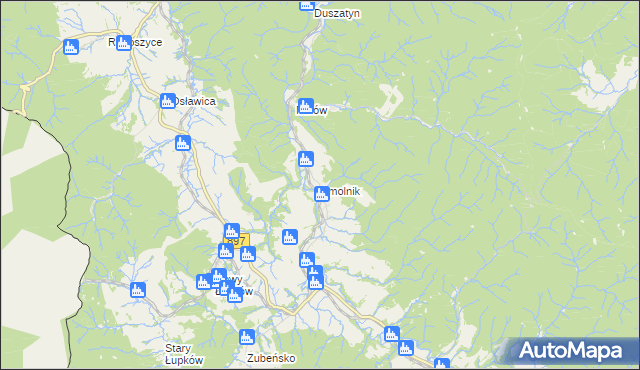 mapa Smolnik gmina Komańcza, Smolnik gmina Komańcza na mapie Targeo