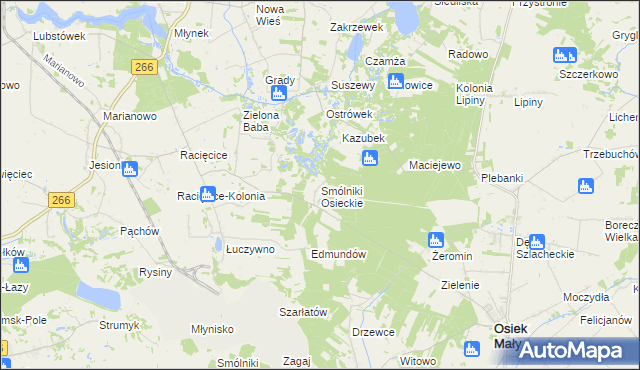 mapa Smólniki Osieckie, Smólniki Osieckie na mapie Targeo