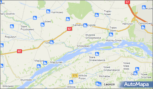 mapa Smoszewo, Smoszewo na mapie Targeo