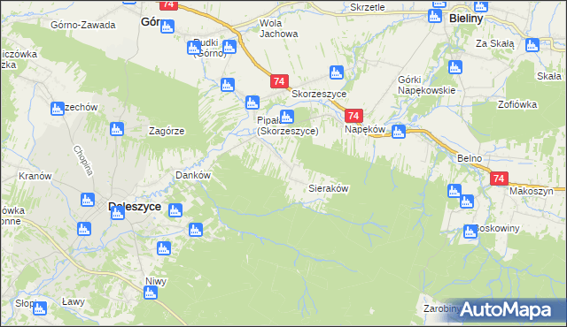 mapa Smyków gmina Daleszyce, Smyków gmina Daleszyce na mapie Targeo