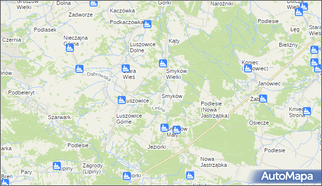 mapa Smyków gmina Radgoszcz, Smyków gmina Radgoszcz na mapie Targeo