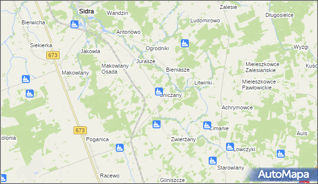 mapa Śniczany, Śniczany na mapie Targeo