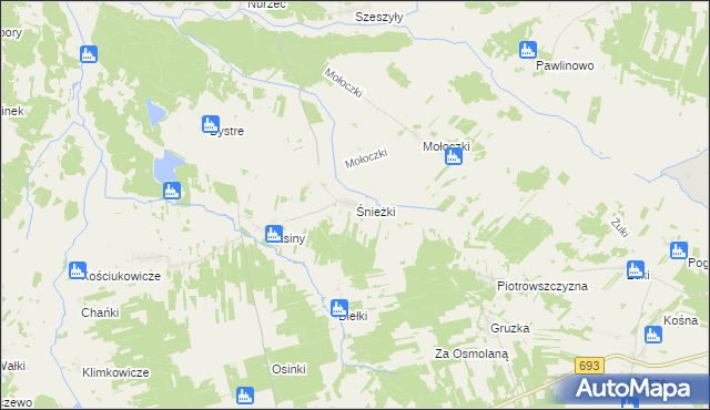 mapa Śnieżki, Śnieżki na mapie Targeo