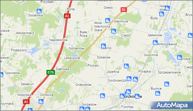 mapa Sobaków, Sobaków na mapie Targeo