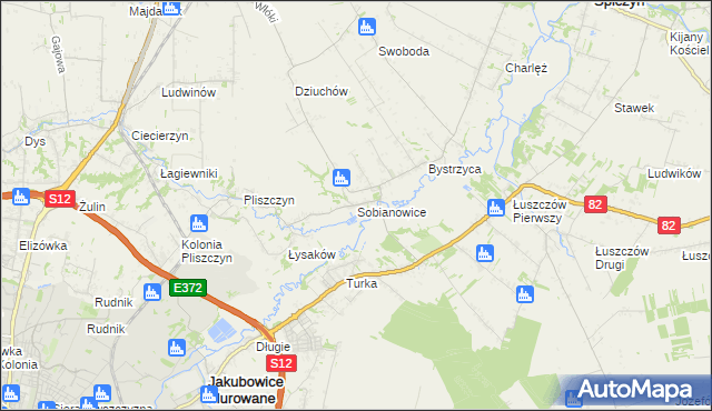 mapa Sobianowice, Sobianowice na mapie Targeo