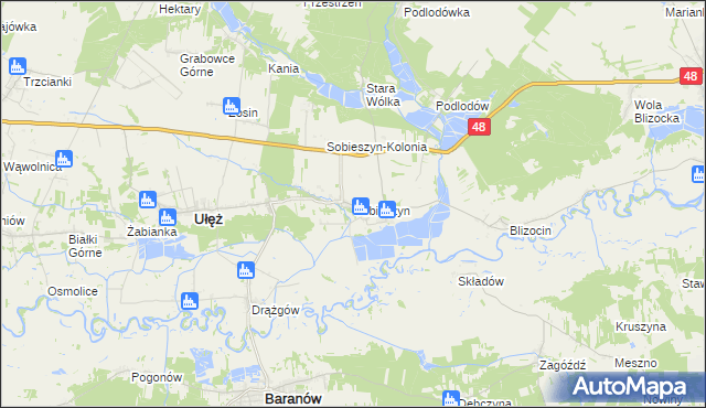 mapa Sobieszyn, Sobieszyn na mapie Targeo