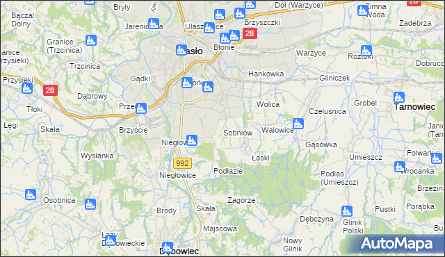 mapa Sobniów, Sobniów na mapie Targeo