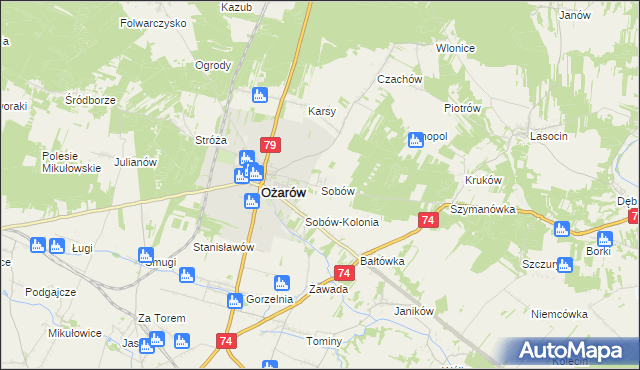 mapa Sobów, Sobów na mapie Targeo