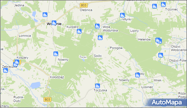 mapa Soćki, Soćki na mapie Targeo