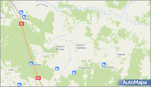 mapa Sojczyn Grądowy, Sojczyn Grądowy na mapie Targeo