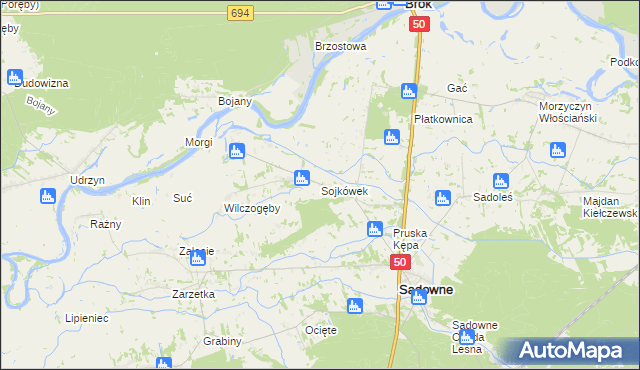 mapa Sojkówek, Sojkówek na mapie Targeo