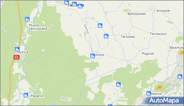 mapa Sokolna, Sokolna na mapie Targeo