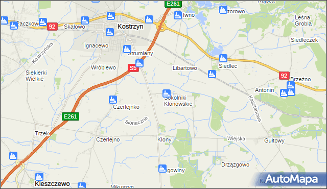 mapa Sokolniki Klonowskie, Sokolniki Klonowskie na mapie Targeo