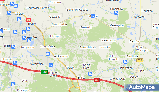 mapa Sokolniki-Las, Sokolniki-Las na mapie Targeo