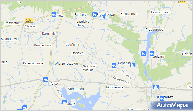 mapa Sokolniki Małe, Sokolniki Małe na mapie Targeo