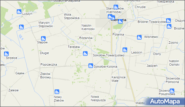 mapa Sokołów-Towarzystwo, Sokołów-Towarzystwo na mapie Targeo