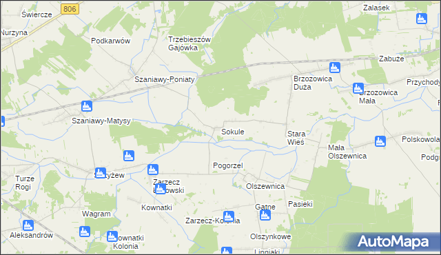 mapa Sokule gmina Kąkolewnica, Sokule gmina Kąkolewnica na mapie Targeo