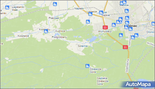 mapa Solarnia gmina Pawonków, Solarnia gmina Pawonków na mapie Targeo