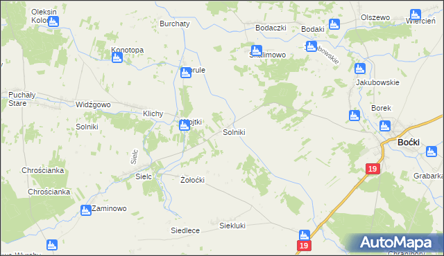 mapa Solniki gmina Boćki, Solniki gmina Boćki na mapie Targeo