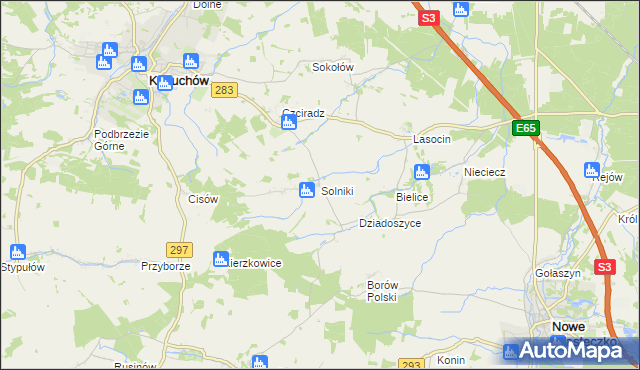 mapa Solniki gmina Kożuchów, Solniki gmina Kożuchów na mapie Targeo