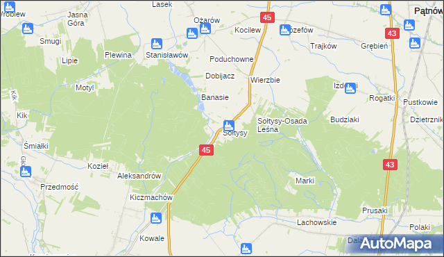 mapa Sołtysy gmina Praszka, Sołtysy gmina Praszka na mapie Targeo