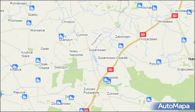 mapa Sosenkowo-Osiedle, Sosenkowo-Osiedle na mapie Targeo