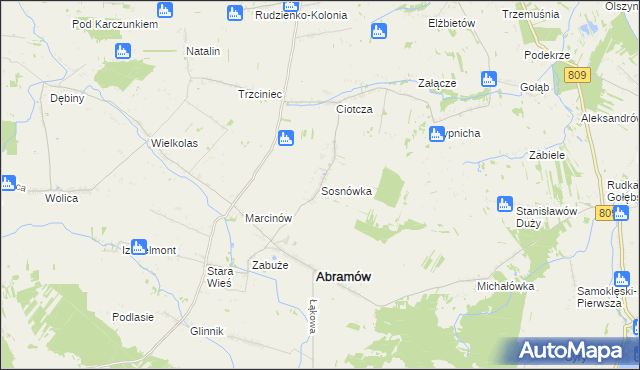 mapa Sosnówka gmina Abramów, Sosnówka gmina Abramów na mapie Targeo