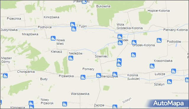 mapa Sowiniec gmina Jarczów, Sowiniec gmina Jarczów na mapie Targeo